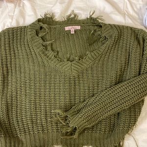 Love tree Olive green sweater